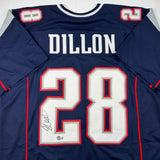 Autographed/Signed Corey Dillon New England Blue Football Jersey Beckett BAS COA