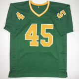 Autographed/Signed Rudy Ruettiger Notre Dame Green Rudy College Jersey JSA COA