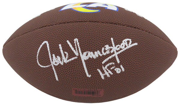 Jack Youngblood Signed LA Rams Wilson Brown Logo Football w/HF'01 (SCHWARTZ COA)