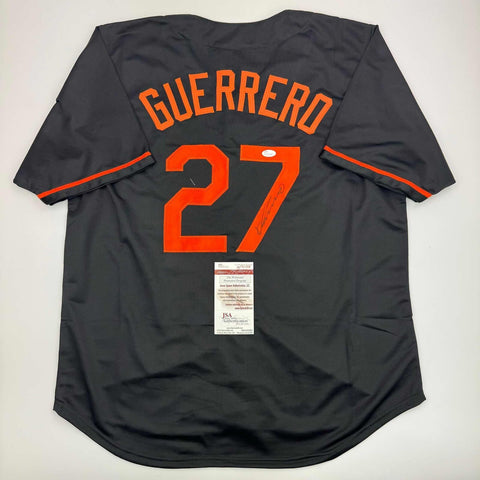 Autographed/Signed Vladimir Guerrero Baltimore Black Baseball Jersey JSA COA