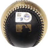 Gerritt Cole Autographed New York Yankees OML Black Gold Baseball FAN 46770