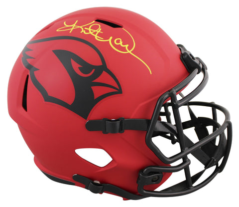 Cardinals Kurt Warner Signed Rave Full Size Speed Rep Helmet BAS Witnessed