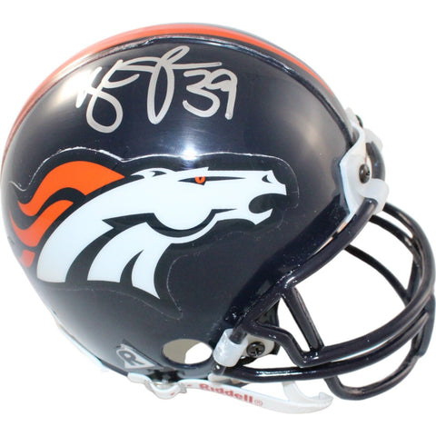 Kyle Johnson Autographed Denver Broncos VSR4 Mini Helmet Beckett 44208