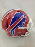 JOSH ALLEN SIGNED BUFFALO BILLS F/S THROWBACK SPEED REPLICA HELMET BECKETT QR