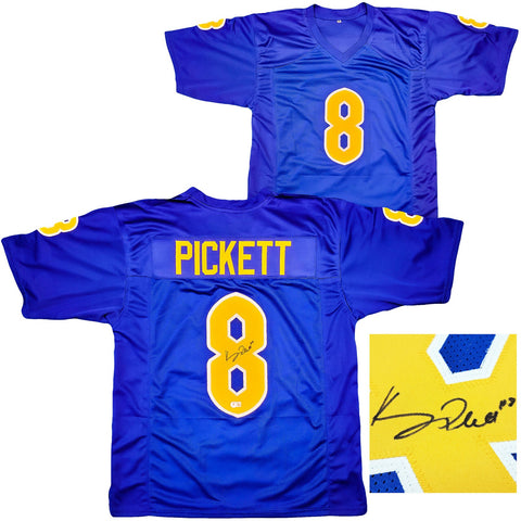 PITTSBURGH PANTHERS KENNY PICKETT AUTOGRAPHED BLUE JERSEY BECKETT BAS QR 202975