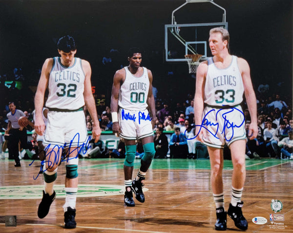 Larry Bird Robert Parish Kevin McHale Signed Boston Celtics 16X20 Photo Beckett