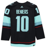 MATT BENIERS Autographed "1st Kraken Draft Pick" Authentic Navy Jersey FANATICS