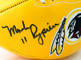 Mark Rypien Autographed Washington Yellow Logo Football w/ SB MVP - JSA W Auth