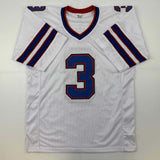 Autographed/Signed Damar Hamlin Buffalo White Football Jersey Beckett BAS COA