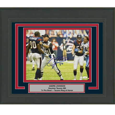 FRAMED Autographed/Signed ANDRE JOHNSON Houston Texans 11x14 Photo JSA COA Auto