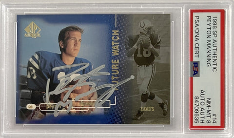 Peyton Manning Signed 1998 UD SP 1803/2000 Trading Card PSA 38924