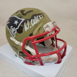 WES WELKER SIGNED NEW ENGLAND PATRIOTS CAMO SPEED MINI HELMET JSA HOLOGRAM