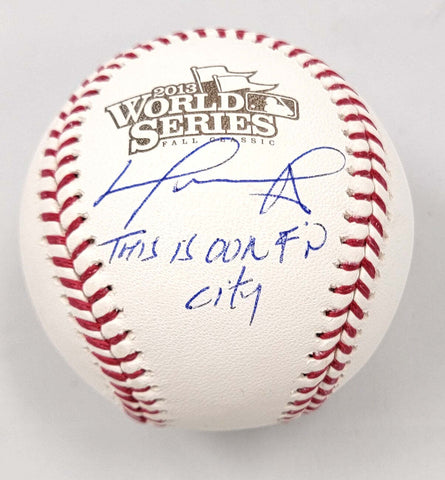 David Ortiz Signed Red Sox 2013 World Series Baseball This is Our F'n City