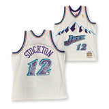 John Stockton Karl Malone Autographed Utah Jazz Mitchell Ness Jersey Beckett C