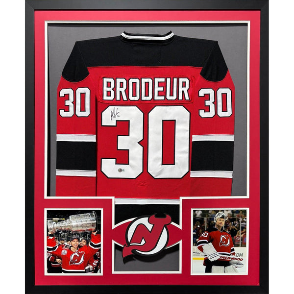 Martin Brodeur Autographed Signed Framed New Devils 2P Jersey JSA