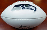 STEVE LARGENT AUTOGRAPHED SEAHAWKS WHITE LOGO FOOTBALL "HOF 95" MCS HOLO 112483