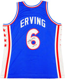 76ERS JULIUS DR. J ERVING AUTOGRAPHED MITCHELL & NESS JERSEY XL BECKETT 230253