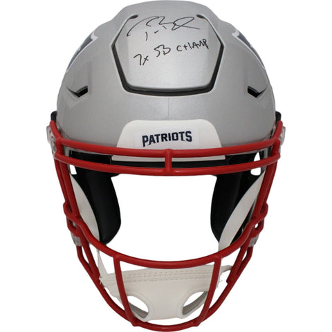 Tom Brady Autographed New England Patriots SpeedFlex Helmet Insc FAN 46982