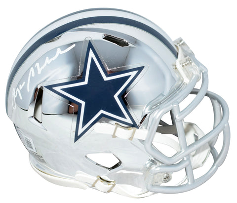 ROGER STAUBACH SIGNED DALLAS COWBOYS CHROME SPEED MINI HELMET BECKETT