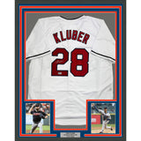 Framed Autographed/Signed Corey Kluber 35x39 Cleveland White Jersey BAS COA