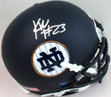 Kyren Williams Autographed Notre Dame Blue Alternate Mini Helmet-JSA W *Silver