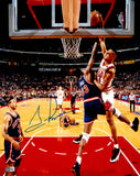 SCOTTIE PIPPEN AUTOGRAPHED 16X20 PHOTO BULLS DUNKING OVER EWING BECKETT 232715