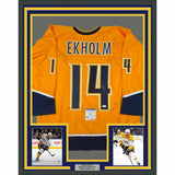 FRAMED Autographed/Signed MATTIAS EKHOLM 33x42 Nashville Yellow Jersey PSA COA