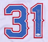 Ferguson Fergie Jenkins Signed Texas Rangers Jersey Inscribed "HOF 91" (JSA COA)