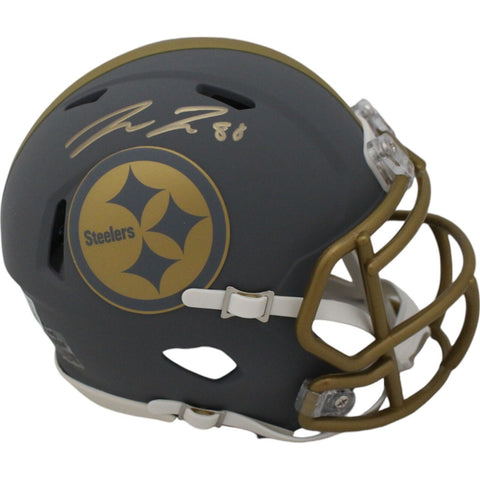 Pat Freiermuth Autographed Pittsburgh Steelers Slate Mini Helmet Beckett 48049