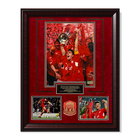 Steven Gerrard Signed Autographed Photograph Collage Framed to 20x26 Icons COA