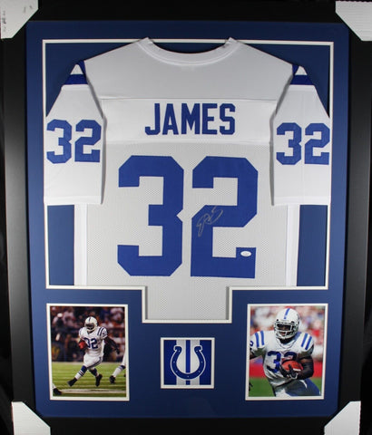 EDGERRIN JAMES (Colts white TOWER) Signed Autographed Framed Jersey JSA