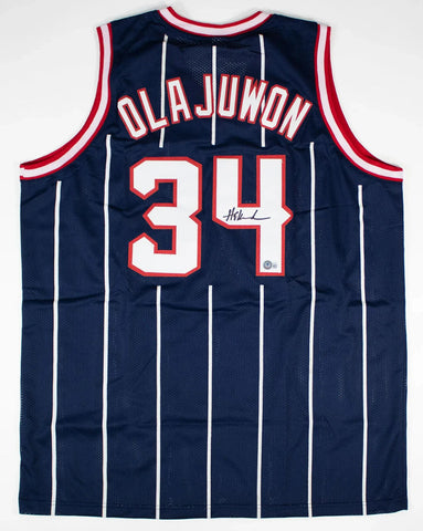 Hakeem "The Dream" Olajuwon Signed Houston Rockets Jersey (Beckett) All Star Ctr