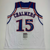 Autographed/Signed Mario Chalmers Kansas White College Basketball Jersey JSA COA