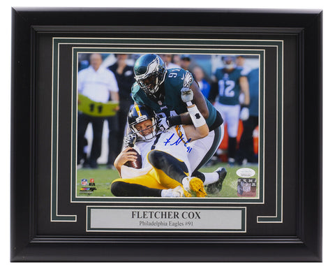 Fletcher Cox Signed Framed Philadelphia Eagles 8x10 Photo JSA ITP