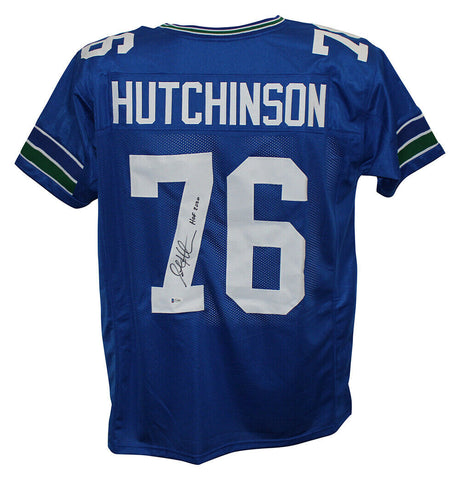 Steve Hutchinson Autographed/Signed Pro Style Blue XL Jersey HOF BAS 28646