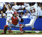 Dave Justice Signed Atlanta Braves Unframed 8x10 Photo- Running Base