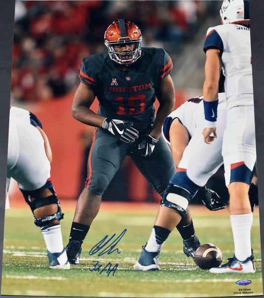 ED OLIVER AUTOGRAPHED SIGNED HOUSTON COUGARS 16x20 PHOTO TRISTAR