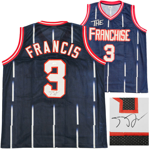 HOUSTON ROCKETS STEVE FRANCIS AUTOGRAPHED SIGNED BLUE JERSEY JSA STOCK #228968