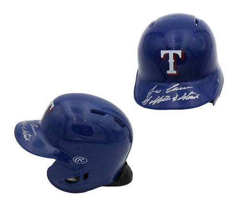 Jose Canseco Signed Texas Rangers Rawlings Current MLB Mini Helmet w- Godfather