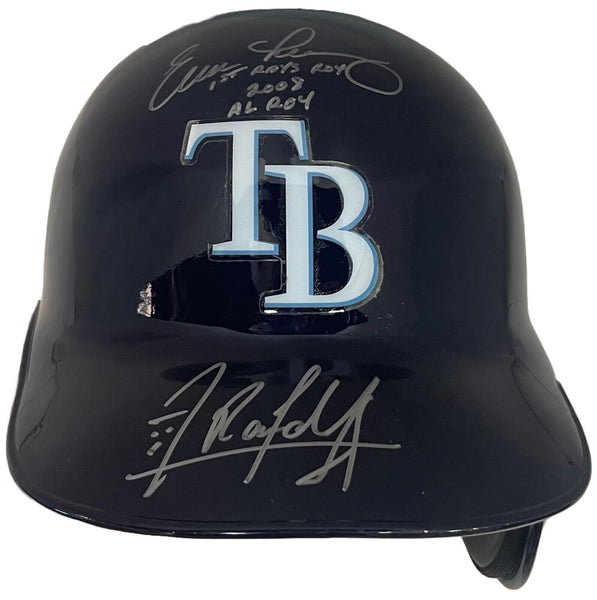 Evan Longoria Randy Arozarena Signed Rays Batting Helmet ROY 2 Auto JSA Fanatics