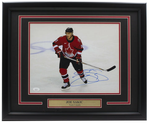 Joe Sakic Signed Framed Team Canada 11x14 Hockey Photo JSA