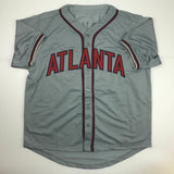 Autographed/Signed TOM GLAVINE Atlanta Grey Baseball Jersey JSA COA Auto