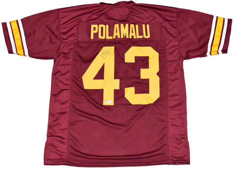 TROY POLAMALU SIGNED AUTOGRAPHED USC TROJANS #43 JERSEY BECKETT