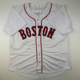 Autographed/Signed Mookie Betts Boston White Baseball Jersey JSA COA