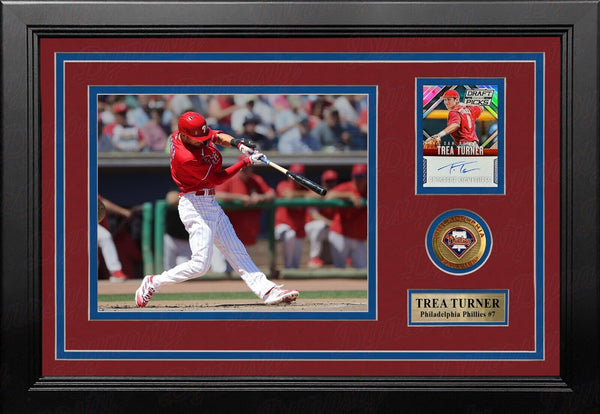 Trea Turner Philadelphia Phillies Framed 8x10 with Autographed Panini Card