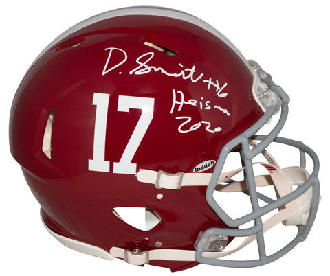 DEVONTA SMITH SIGNED ALABAMA CRIMSON TIDE AUTHENTIC SPEED HELMET W/ HEISMAN 2020