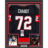 Framed Autographed/Signed Thomas Chabot 35x39 Ottawa Black Jersey JSA COA