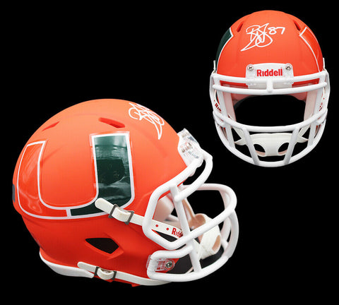 Reggie Wayne Signed Miami Hurricanes Speed AMP NCAA Mini Helmet