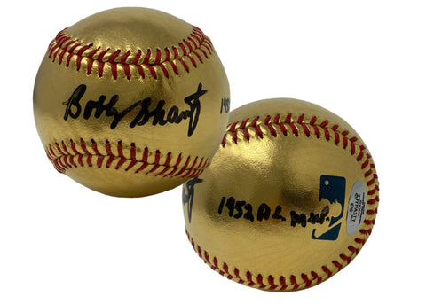 Bobby Shantz Autographed "1952 AL MVP" Gold Yankees Baseball TriStar