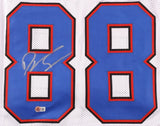 Dawson Knox Signed Bills Jersey (Beckett) Buffalo 2019 #3 Pick/ 2022 Pro Bowl TE